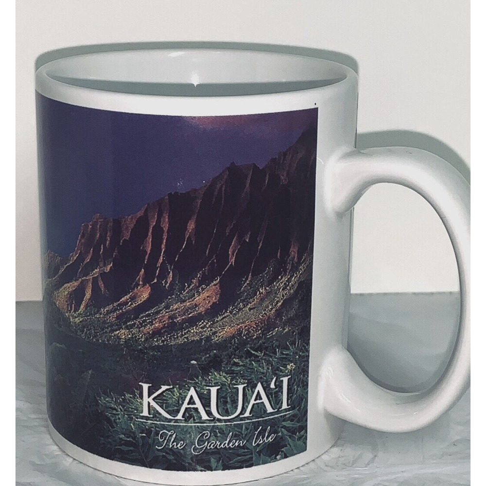 2005 Hawaiian Coffee Mug Kaua’i The Garden Isle Souvenir Cup EUC